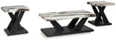 Tampa Furniture Outlet Lutz - Ashley Furniture - Cendill Table (Set of 3) - Occasional Table Set (3/CN) / Dark Brown/White/Black - T403-13